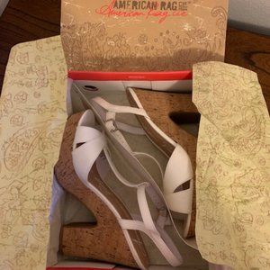 American Rag white/cork platform sandals size 9M